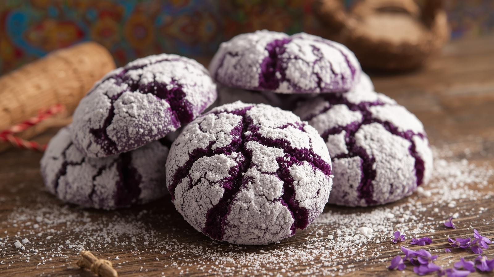 Ube Crinkle Cookies
